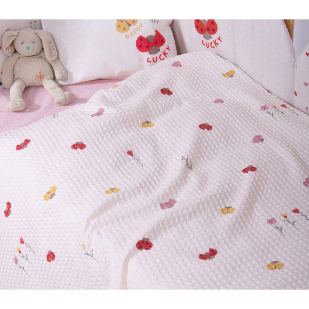 Βρεφική Κουβέρτα Πικέ Αγκαλιάς Nef-Nef Lady Bug...