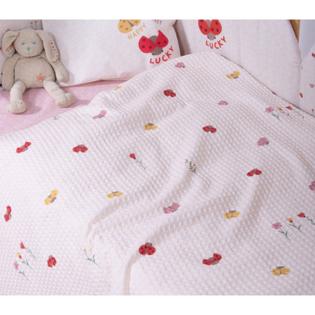 Κουβέρτα Κούνιας Nef-Nef Lady Bug Ecru 110x150