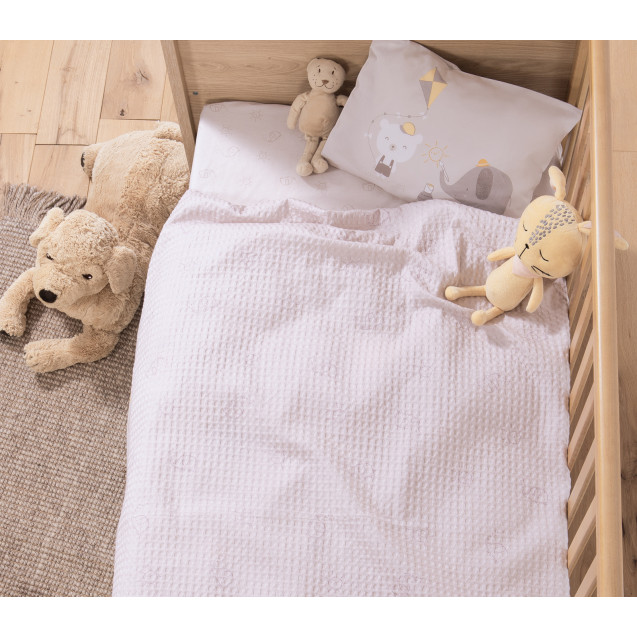 Κουβέρτα Κούνιας Nef-Nef Happy Days Greige 110x150