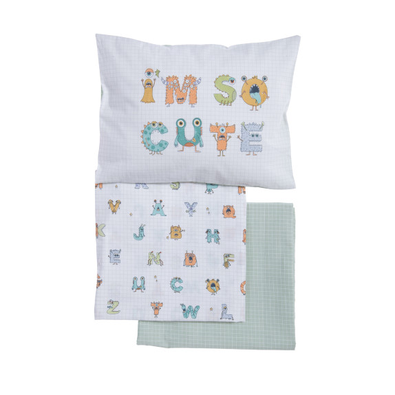 Σετ Σεντόνια Κούνιας 3 Τεμαχίων Nef-Nef Alphabet Monster...