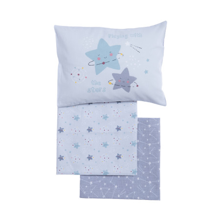 Σετ Σεντόνια Κούνιας 3 Τεμαχίων Nef-Nef Explore The Universe L.Blue 120x170