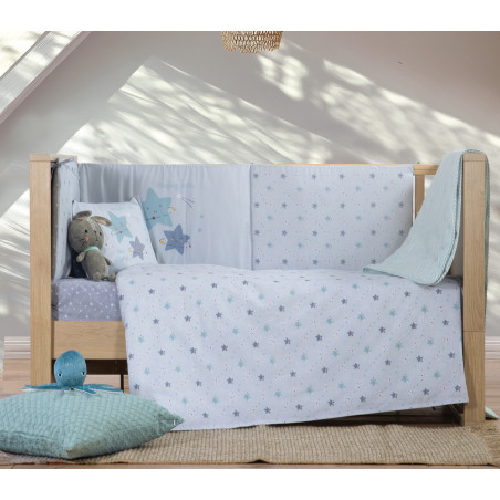 Σετ Σεντόνια Κούνιας 3 Τεμαχίων Nef-Nef Explore The Universe L.Blue 120x170