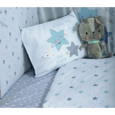 Σετ Σεντόνια Κούνιας 3 Τεμαχίων Nef-Nef Explore The Universe L.Blue 120x170