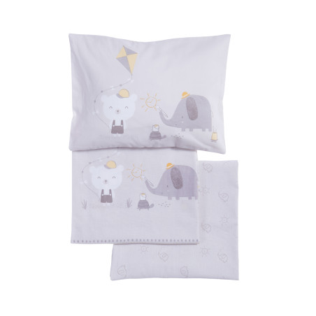 Σετ Σεντόνια Κούνιας 3 Τεμαχίων Nef-Nef Petula Greige 120x170