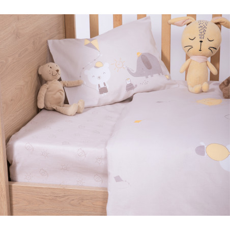 Σετ Σεντόνια Κούνιας 3 Τεμαχίων Nef-Nef Petula Greige 120x170