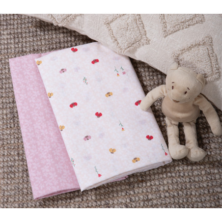 Σετ Σεντόνια Λίκνου 2 Τεμαχίων Nef-Nef Lady Bug Ecru 70x120