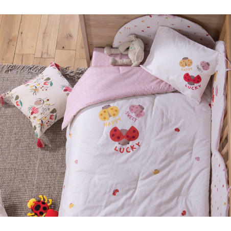 Βρεφικό Κουβερλί Nef-Nef Lady Bug Ecru 110x140