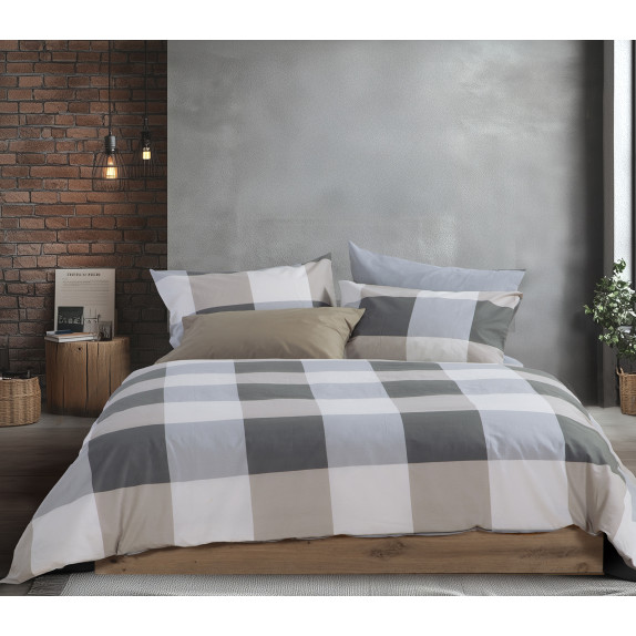 Σετ Σεντόνια Μονά 3 Τεμαχίων Nef-Nef Casual Check Grey...