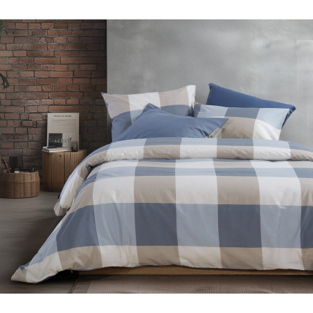 Σετ Σεντόνια Υπέρδιπλα 4 Τεμαχίων Με Λάστιχο Nef-Nef Casual Check Mauve 160x200+35