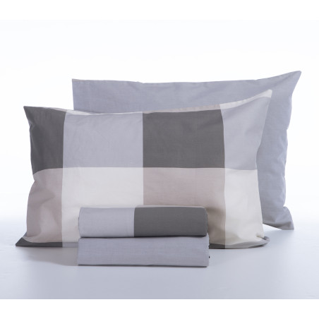 Σετ Σεντόνια King Size με Λάστιχο 4 Τεμαχίων Nef-Nef Casual Check Grey 180x200+32