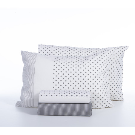 Σετ Σεντόνια Μονά με Λάστιχο 3 Τεμαχίων Nef-Nef Donter Grey 100x200+35