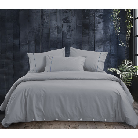 Σετ Παπλωματοθήκη Υπέρδιπλη 3 Τεμαχίων Nef-Nef Nau Wave Solid Silver 240x220