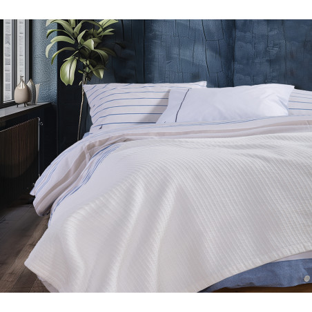 Κουβέρτα Πικέ Υπέρδιπλη Nef-Nef  Nau Navy Linen 230x240