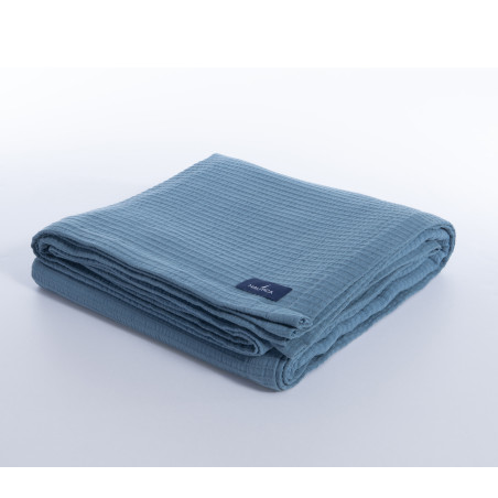 Κουβέρτα Πικέ Υπέρδιπλη Nef-Nef  Nau Navy Linen 230x240