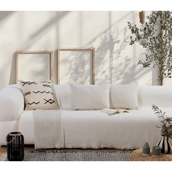 Ριχτάρι Τριθέσιου Nef-Nef Malta 25 Ecru/Black 170x300