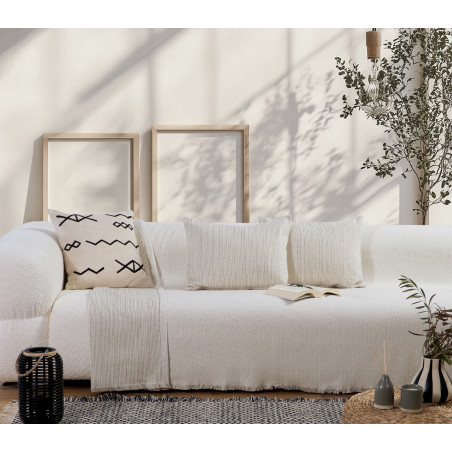 Ριχτάρι Τριθέσιου Nef-Nef Malta 25 Ecru/Black 170x300