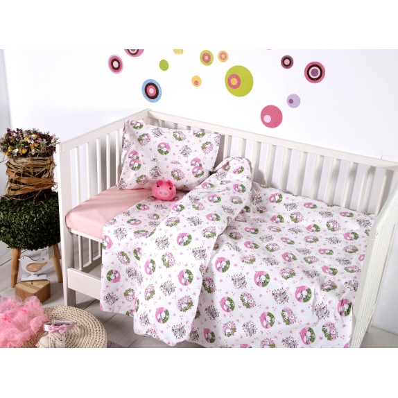 Σετ Σεντόνια Κούνιας Sb Home Elvin Pink 120x160