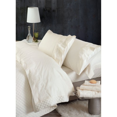  Σετ Σεντόνια Υπέρδιπλα 4 Τεμαχίων Rythmos Shiraz Εκρού 230x260